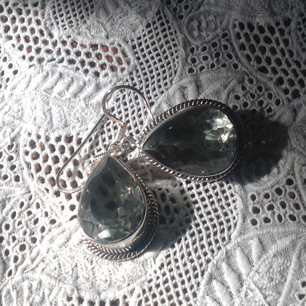 Sparkly Apatite 925 Drop Earrings